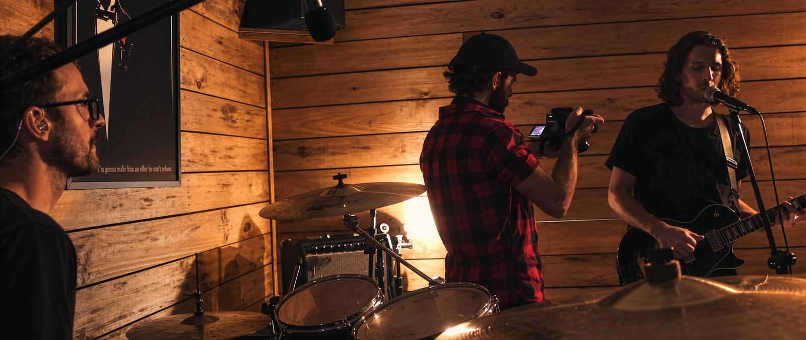 Faria's Session episódio 1 — O Moço: banda tocando enquanto a sessão é filmada